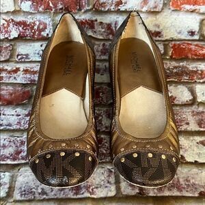 *Michael Kors gold metallic ballet flats